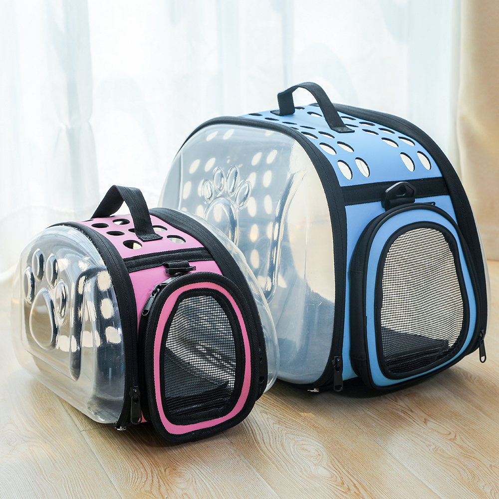 Customized Hoopet Collapsable Hard Cover Transparent Slings Pet Carrier Plastic Door Bag Made In China