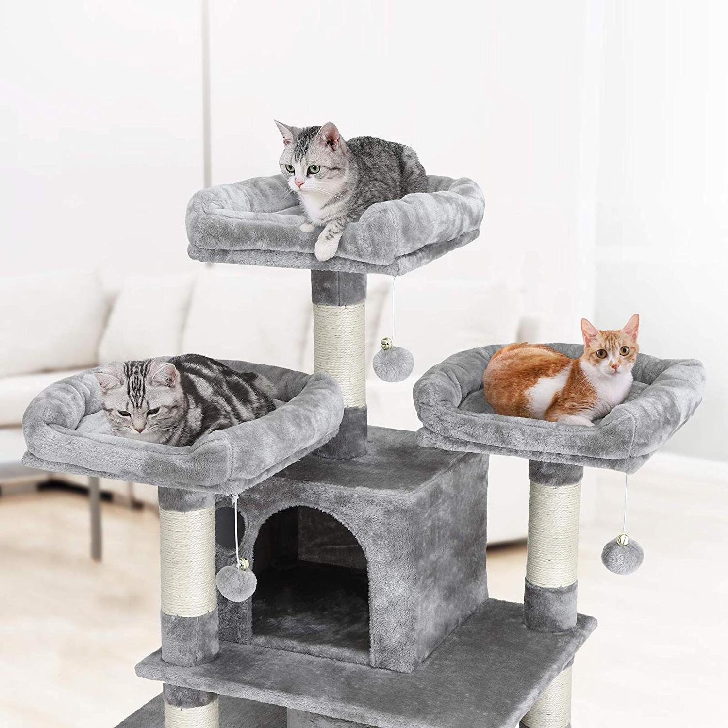 Unique House Hammock Bed Climber Stable Luxury Scratching Wooden Cat Tree Xxl