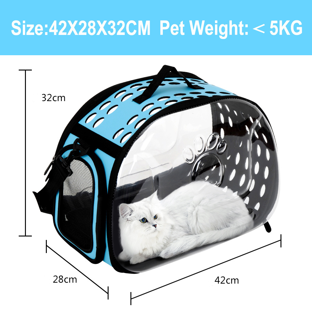 Customized Hoopet Collapsable Hard Cover Transparent Slings Pet Carrier Plastic Door Bag Made In China