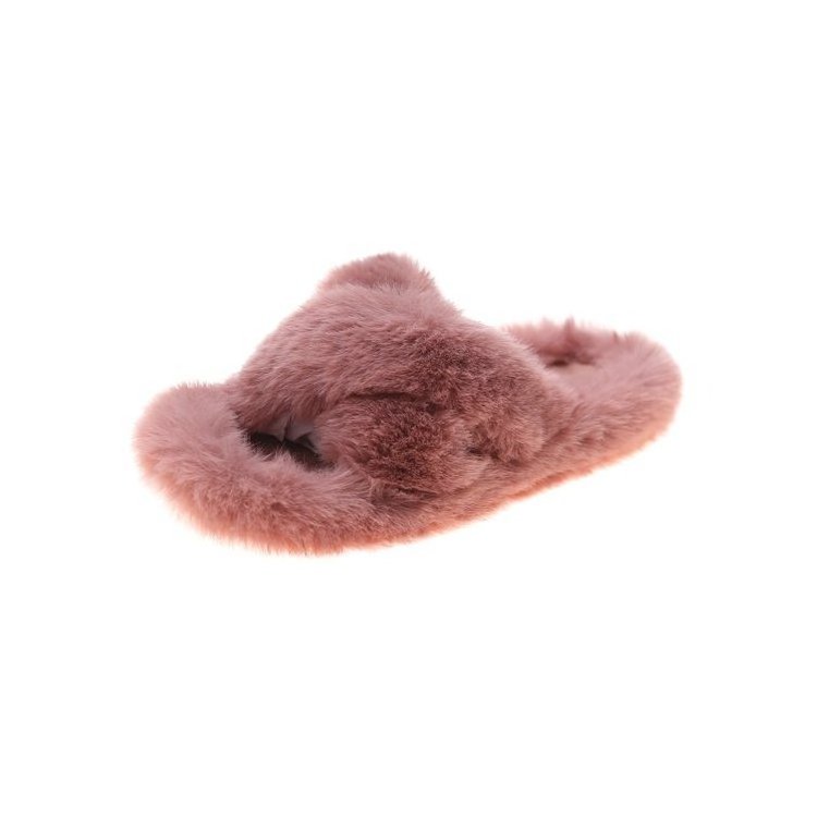 Women Cozy House Soft Customized Slippers Winter Big Fuzzy Bedroom Fluffy Faux Fur Slippers Ladies Women