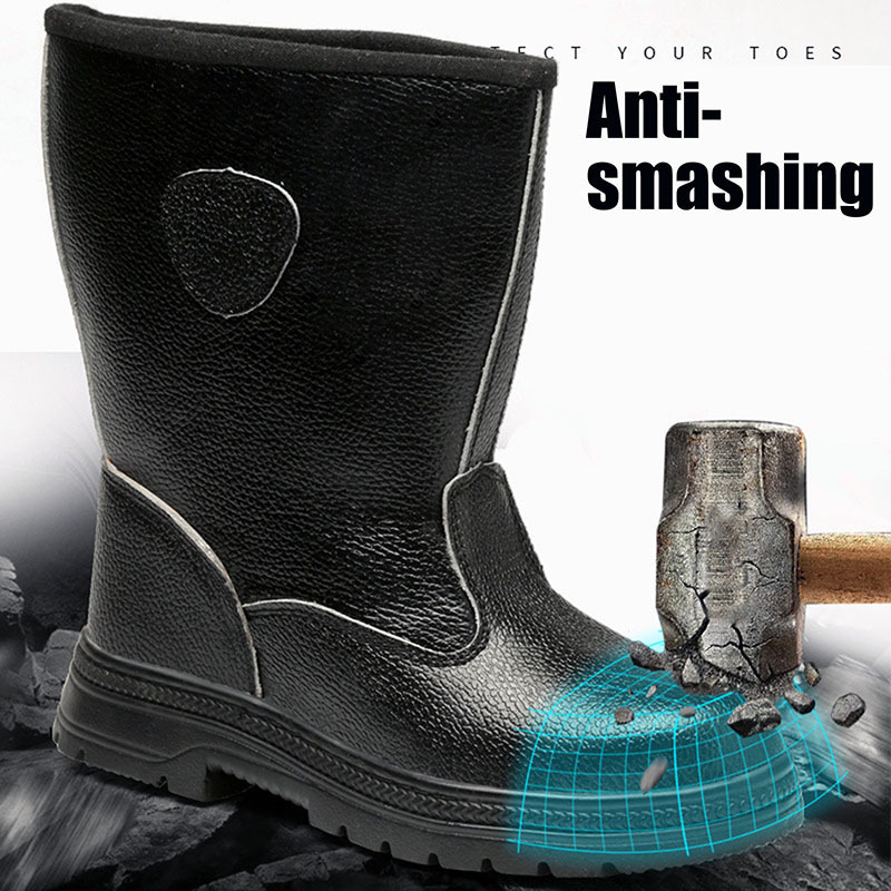 Labor protection   cowhide boots insulated shoes work   protective     anti-smashing, anti-puncture electrician