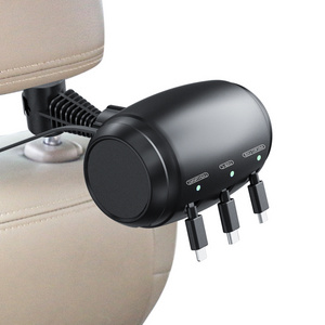 Wholesale 3 in 1 Mobile Phone Car Charger Headrest Backseat Fast Charging Cell Phone Charger