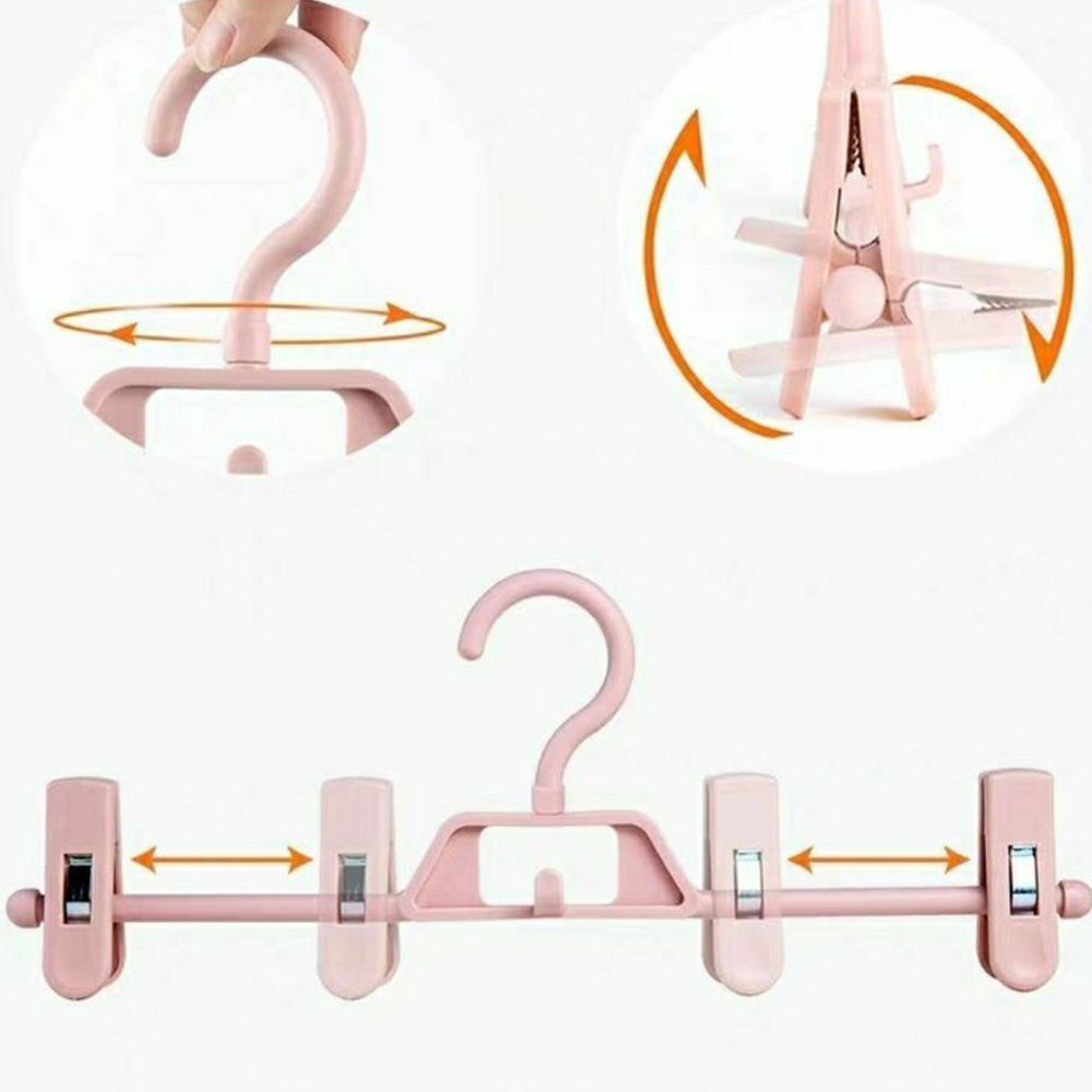 5pcs No trace plastic hangers trousers skirt non-slip hanger rack with swivel hook