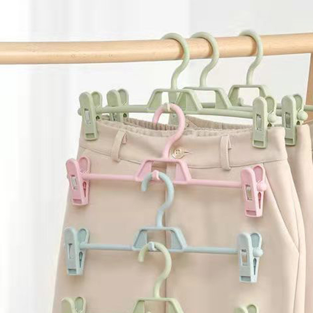 5pcs No trace plastic hangers trousers skirt non-slip hanger rack with swivel hook