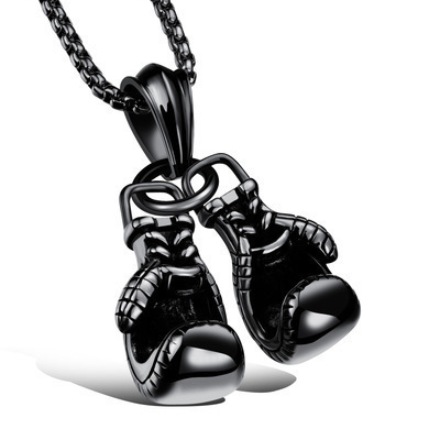 Boxing Glove Necklace Gold Punk Jewelry Necklace hip hop Box Chain Boxing Gloves Necklace for Men Women