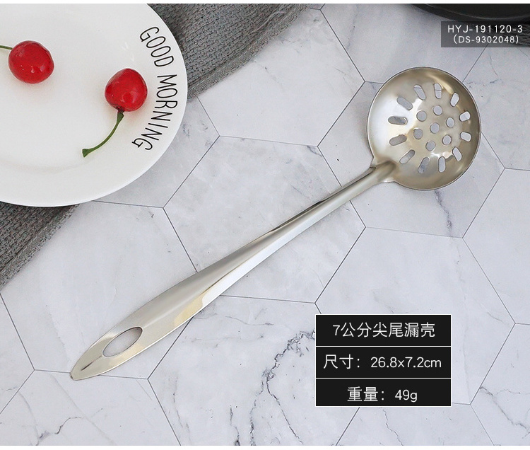 new style cheap Kitchenware Stainless Steel Kitchen Utensils customization Cooking soup ladle skimmer