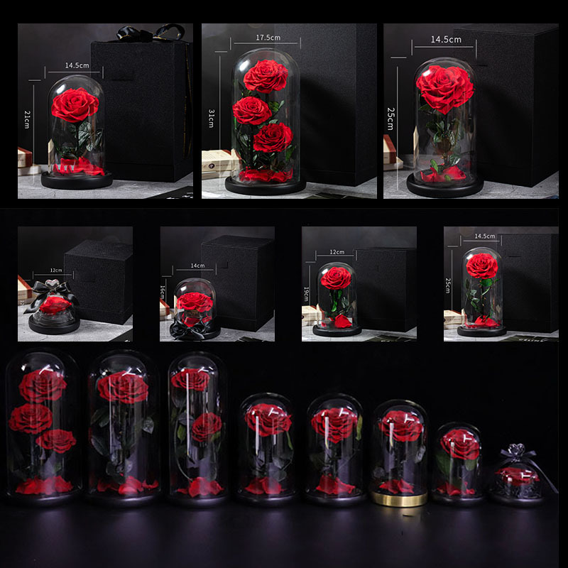 Valentines Day Gifts China Wholesale Real Touch Rosas Eternas Preservadas Fresh Flower Eternal Preserved Rose In Glass Dome