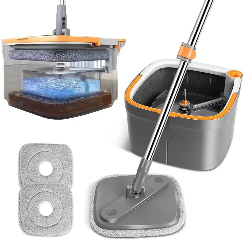 Self Wringing 360 Rotating Square Mop,  Clean and Dirty Water Separation System floor cleaning  mop