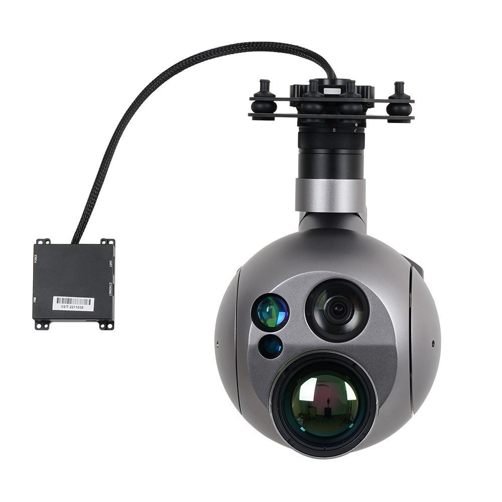 A30TR-50 5km 30x optical zoom 3-axis dual-sensor laser rangefinder object tracking gimbal night vision thermal imaging AI Camera