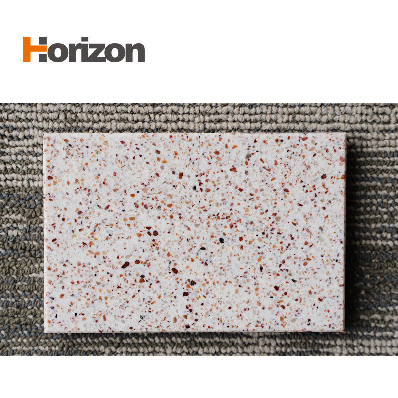 Horizon Factory wholesale quartz stone slab price artificial multicolour quartz countertop kitchen countertop edge