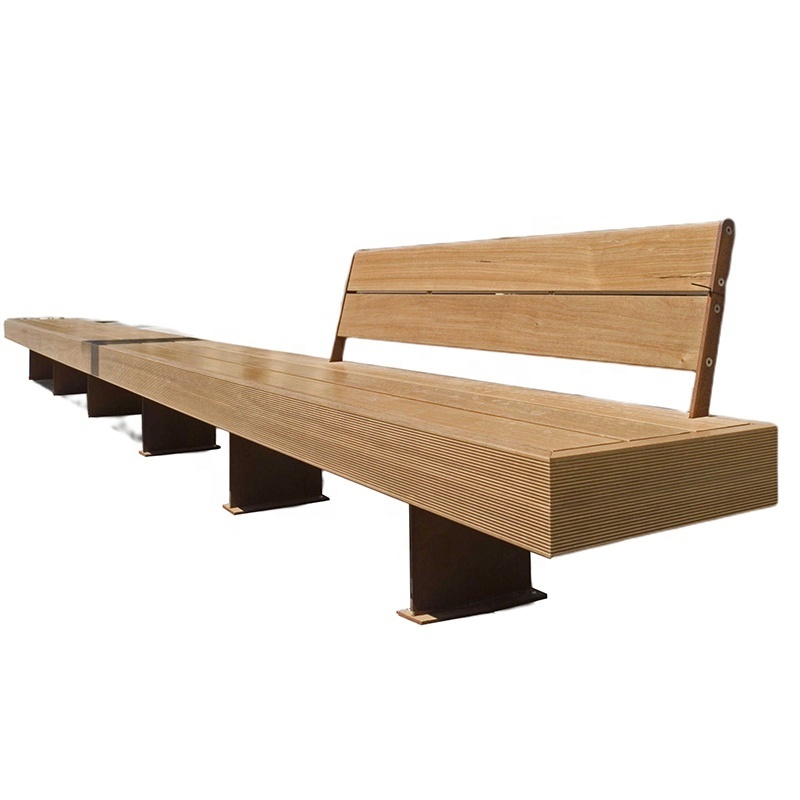 Garden wooden bench metal feet modern design outdoor heavy duty park benches