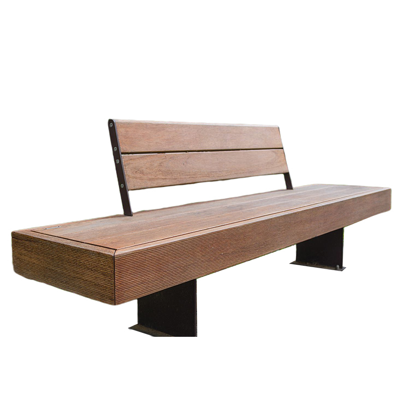 Garden wooden bench metal feet modern design outdoor heavy duty park benches