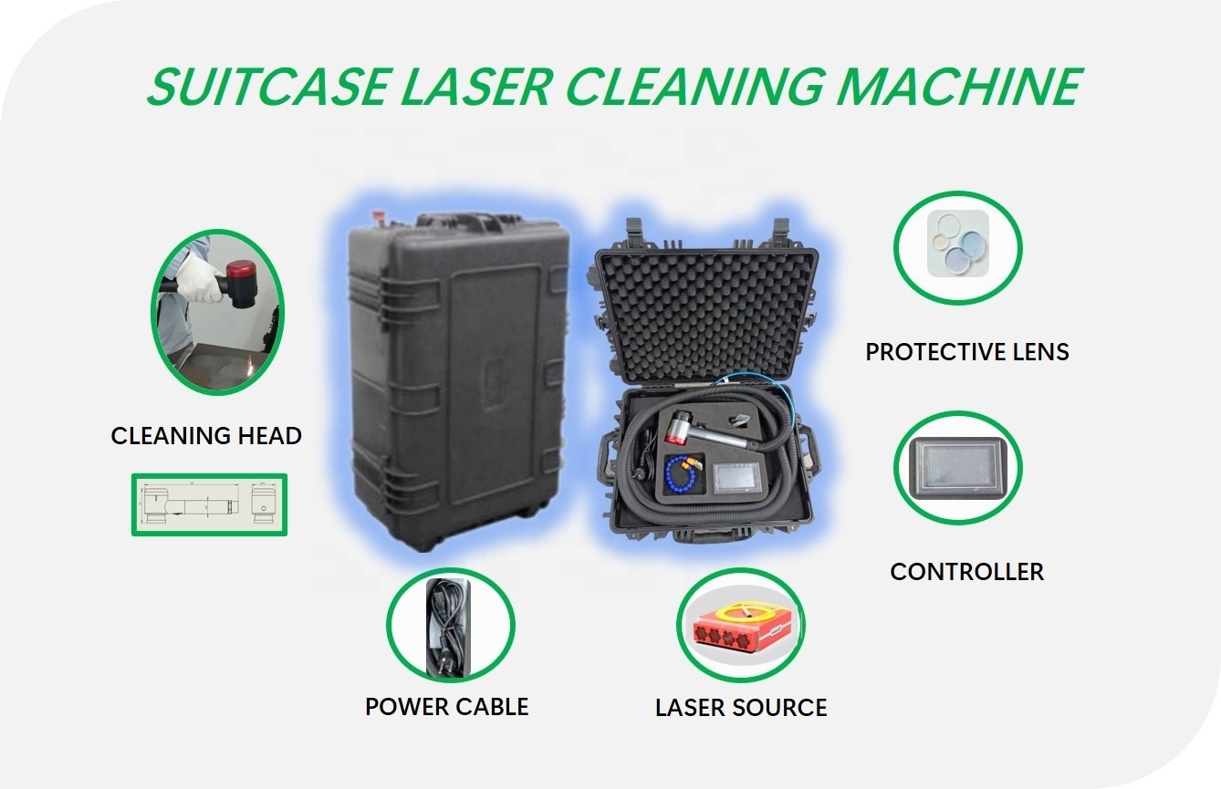 dust paint rust removal pulse laser cleaning machine 100W