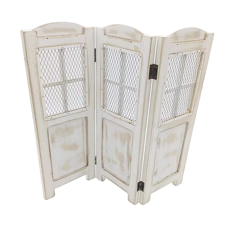 Factory Direct Customized Mini Freestanding Foldable Double Sided Canvas Wood Room Divider Partitions Screen for Home Hotel Offi