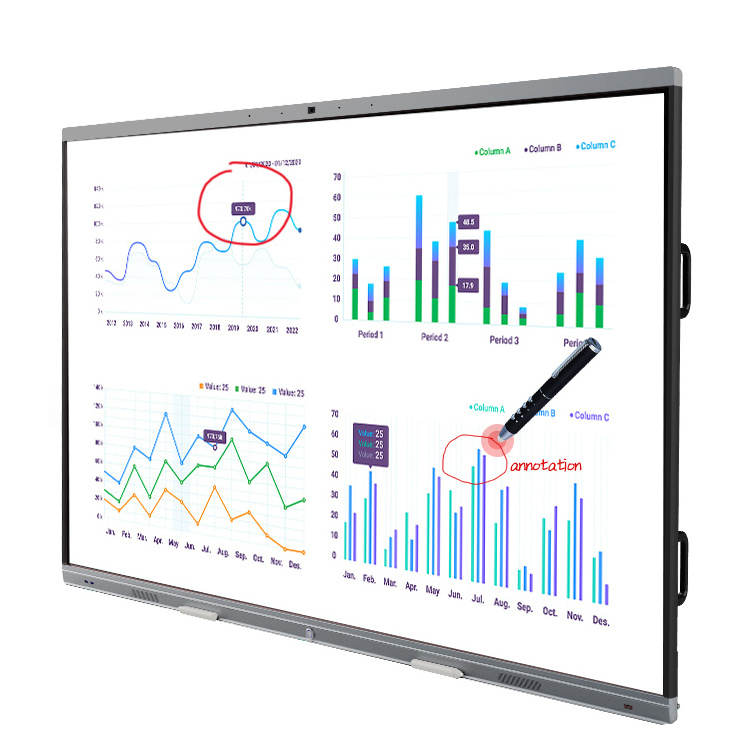 LT OEM 86 Inch 20 Points Touch Screen 4K Digital Display Smart Board Flat Panel All in One Interactive Whiteboard