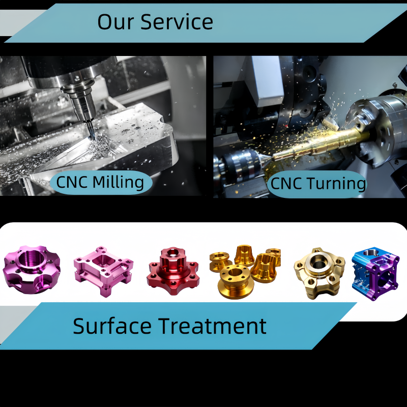 CNC machining  precision turning milling aluminum parts anodized color oxidation sand-blasting surface treatment service