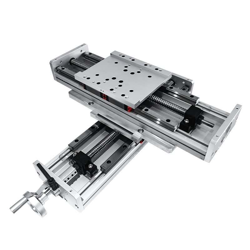 Aluminum KR60 manual linear guides 300mm ball screw SFU1605 sliding table with hand wheel