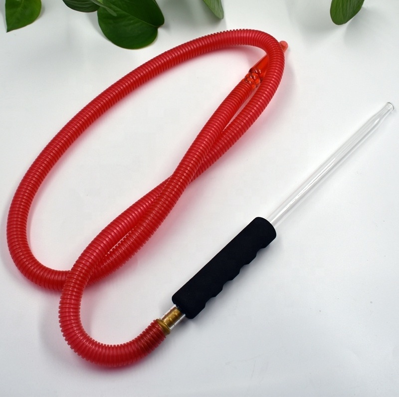 OEM high quality glass tube handle disposable hookah pipe shisha hose