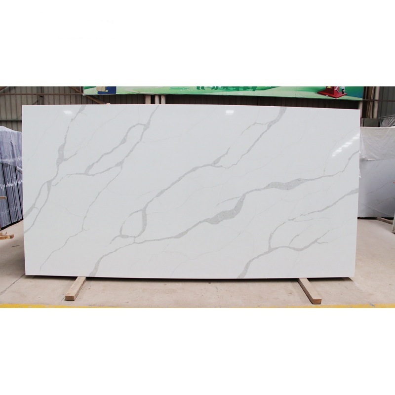 factory wholesale cheap quartz slab synthetic kitchen countertops white quartz slab