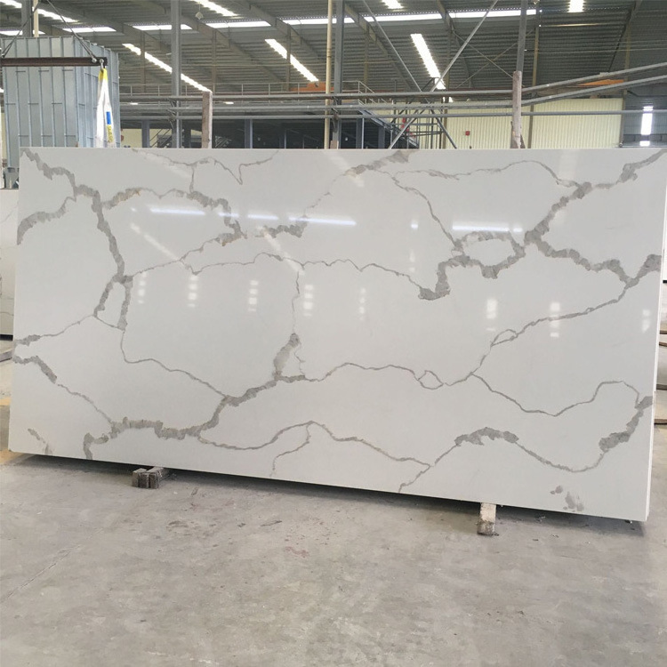 calacatta white grey veins natural marble artificial stone slabs wholesale kitchen countertops quartz slab