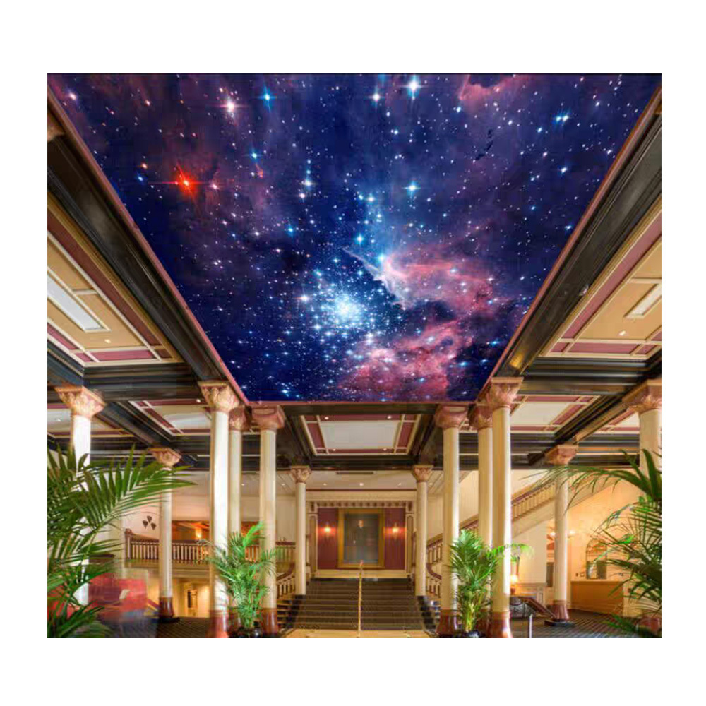 factory supply universe galaxy false ceilings room decoration roof waterproofing sheet print pvc 3d stretch ceiling