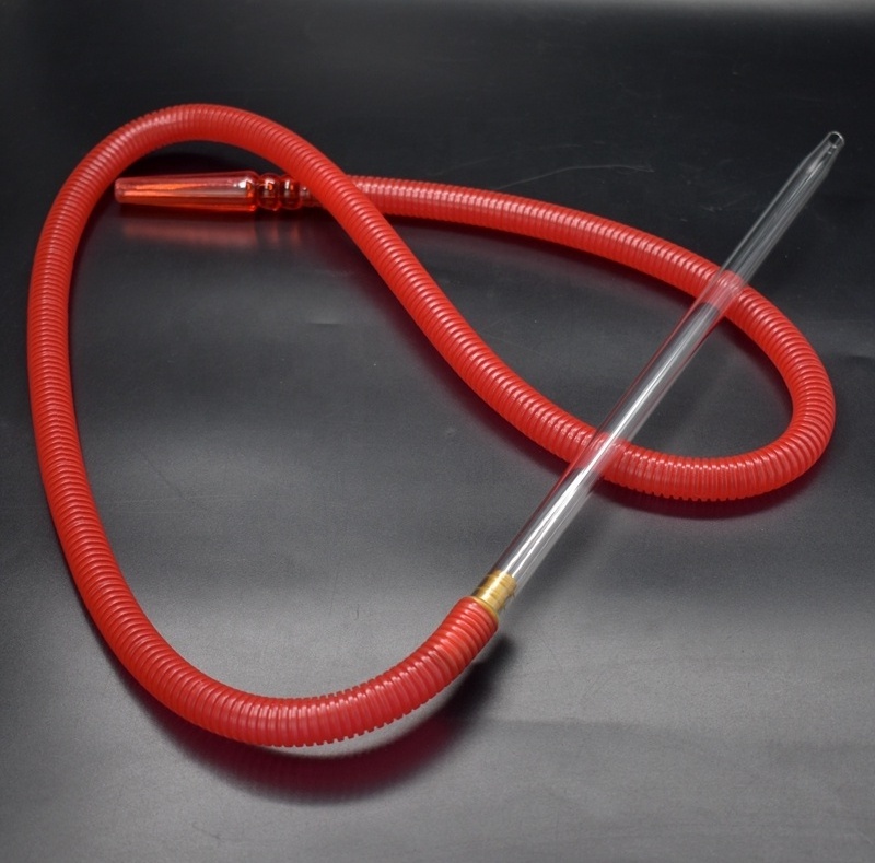 2022 hot sale new glass handle pipe hookah hose disposable plastic shisha hose pipe