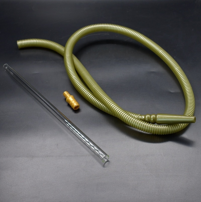 2022 hot sale new glass handle pipe hookah hose disposable plastic shisha hose pipe