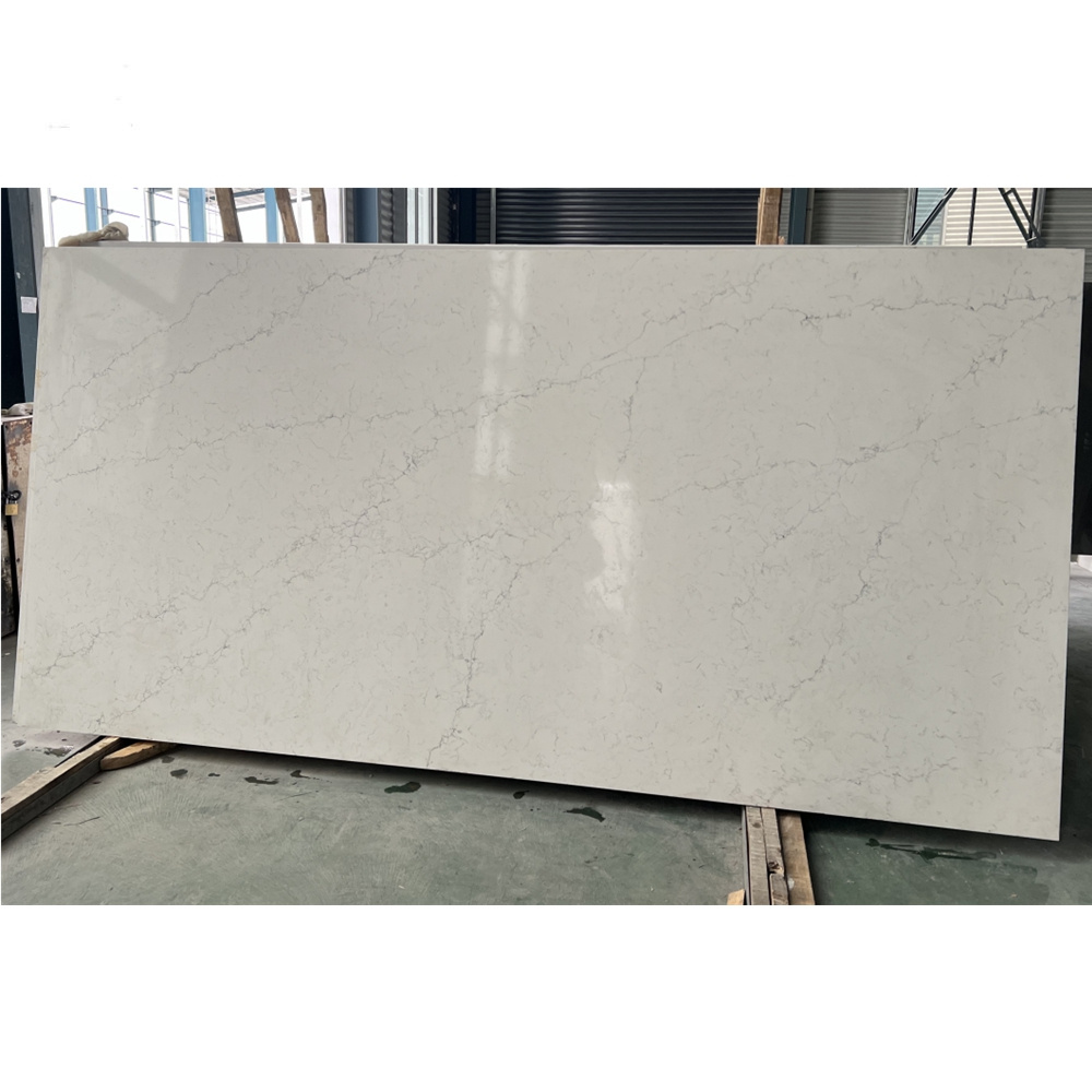 factory wholesale cheap quartz slab synthetic kitchen countertops white quartz slab