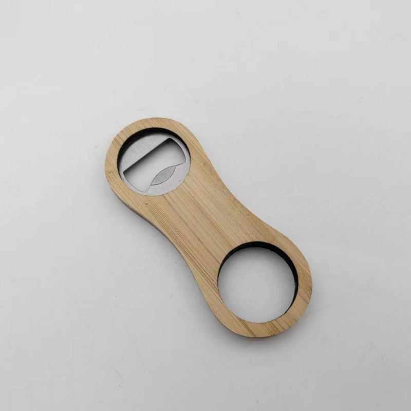 Custom Logo Magnet Wooden Bottle Opener Bamboo Bartender Beer Speed Bottle Wood Opener