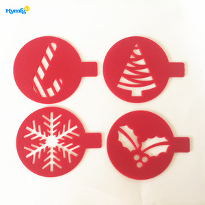 cappuccino decorating 5pcs plastic christmas coffee stencils