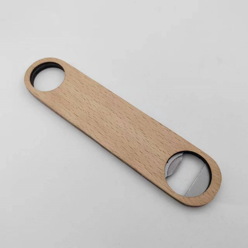 Custom Logo Magnet Wooden Bottle Opener Bamboo Bartender Beer Speed Bottle Wood Opener