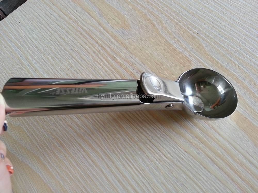 good quality  engraved ice cream Ball scoop spoon stainless steel