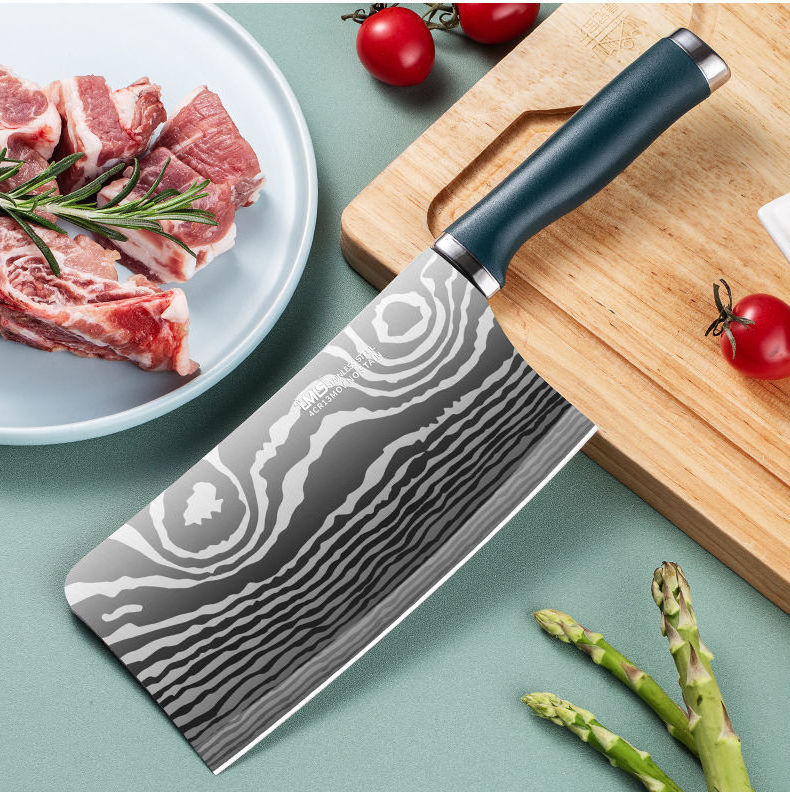 Yangjiang Professional Stainless Steel Damascus Engraving Kitchen Chopper Knife