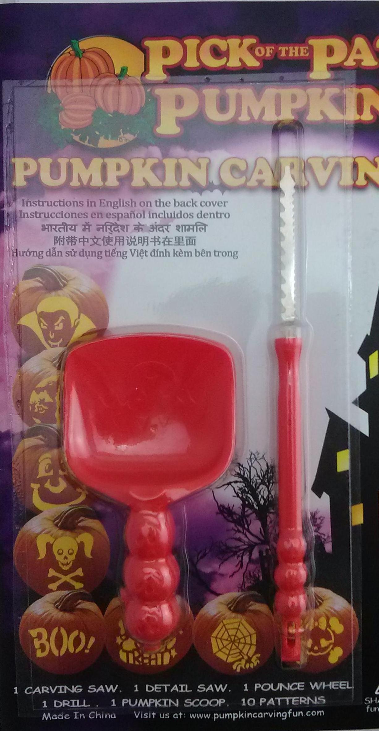 2pcs plastic halloween pumpkin carving kits