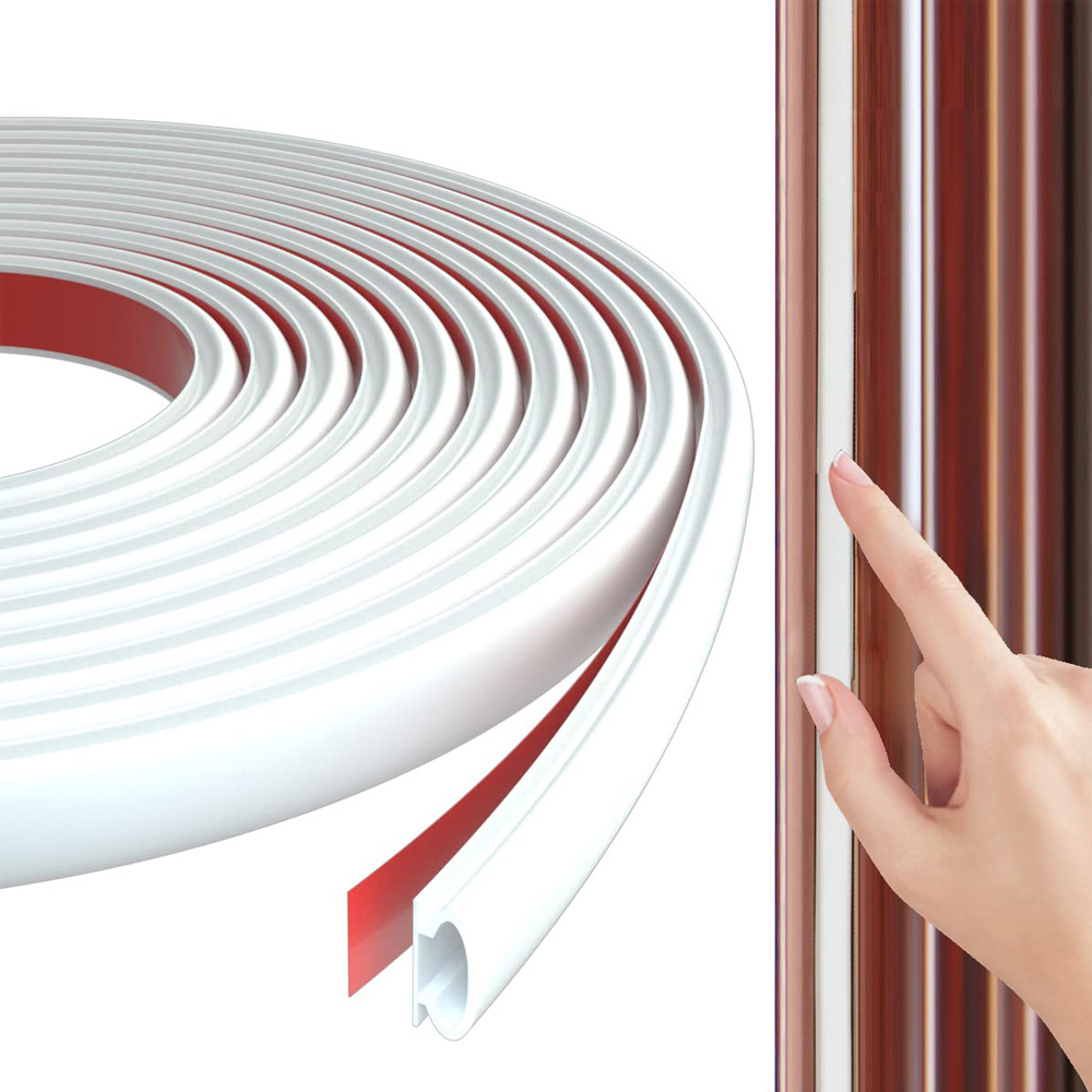 19.6 ft Rubber Doors & Windows Weather Stripping Soundproof Insulation Strip Self-Adhesive Door Frame Gap Blocker Seal Strip