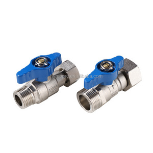 Wholesales copper gas pipe valve nickel plated female male mini ball valve pex