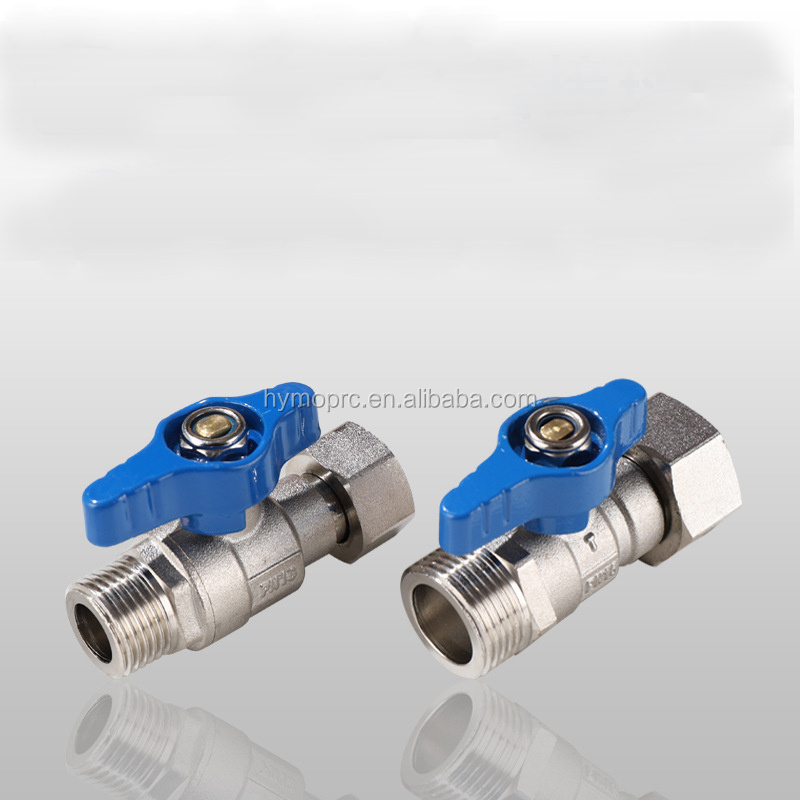 Wholesales copper gas pipe valve nickel plated female male mini ball valve pex