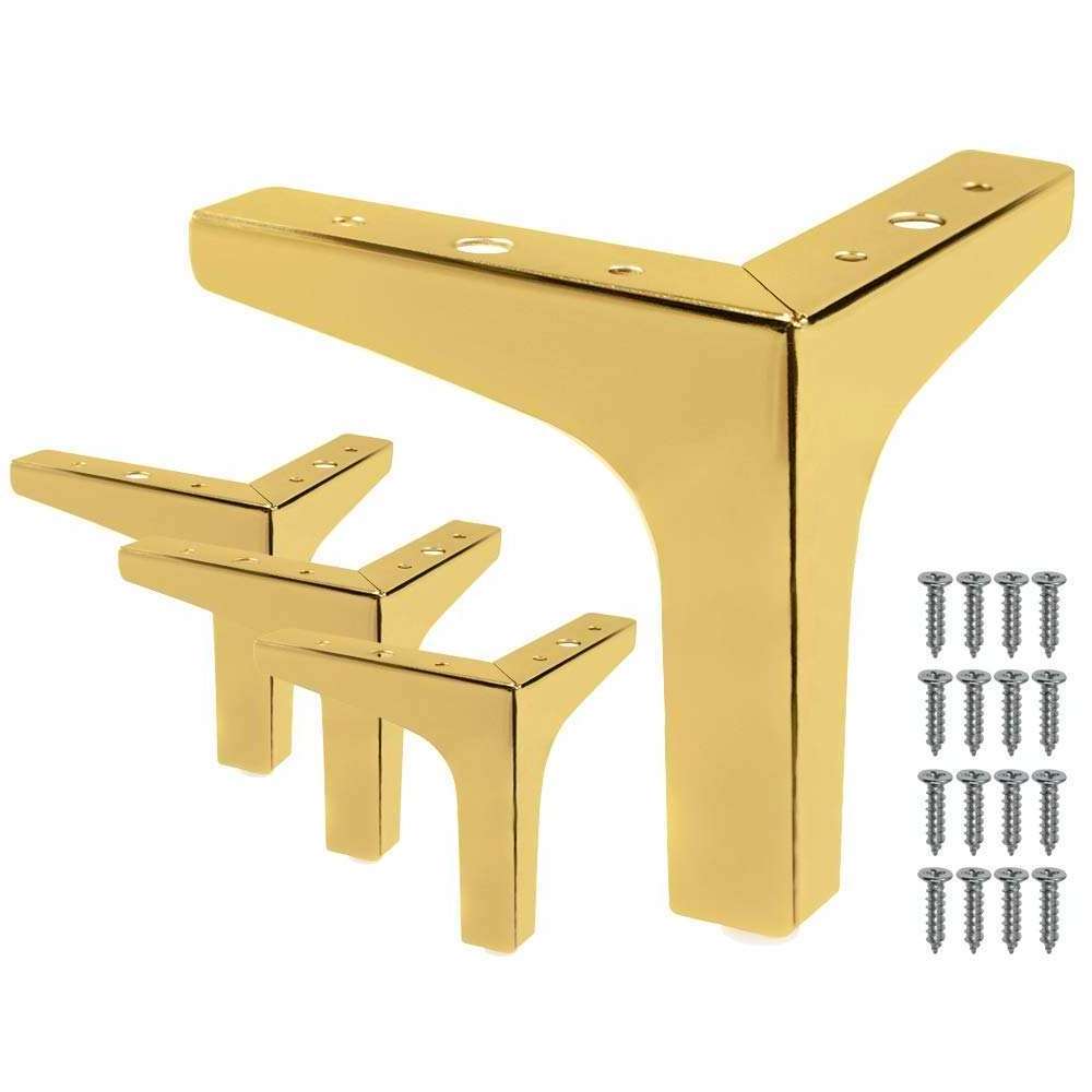 Support OEM Gold Brass Steel Furniture Feet Sofa Leg Iron Tapered Chair BedSide Bed Chrome Cabinet Metal Sofa Leg