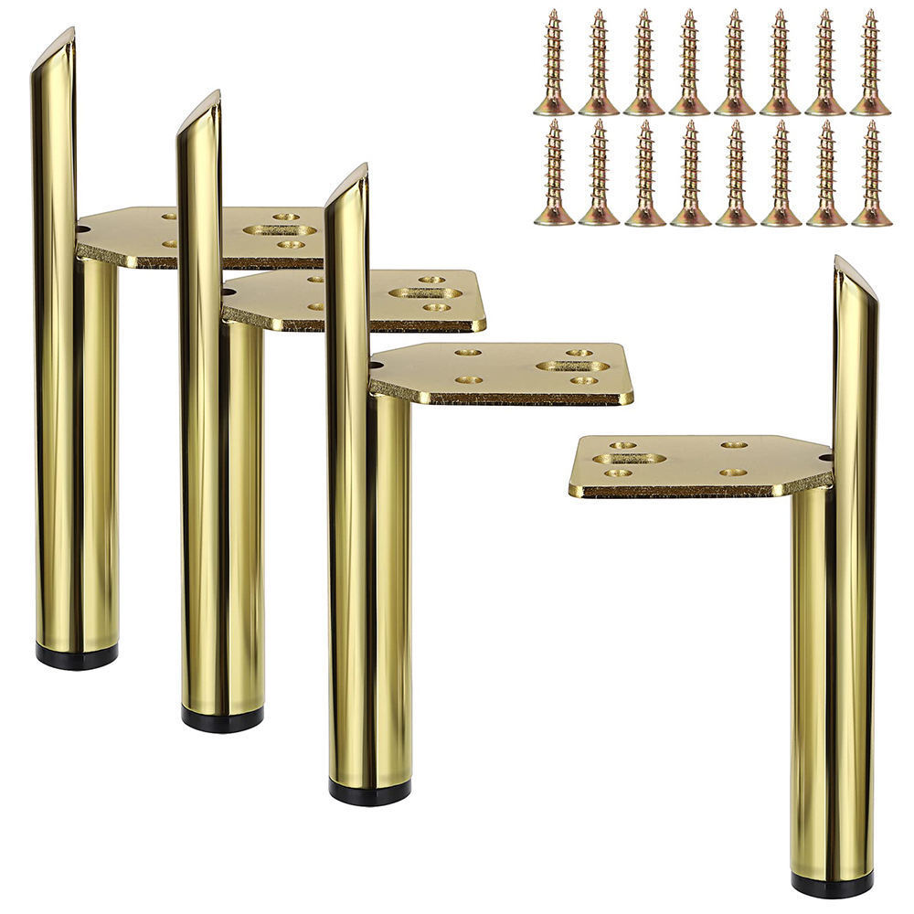 Support OEM Gold Brass Steel Furniture Feet Sofa Leg Iron Tapered Chair BedSide Bed Chrome Cabinet Metal Sofa Leg