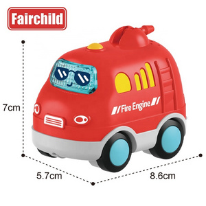 Baby Friction Powered Cars Fun Sound And Light Cartoon Car 4 PCS Vehicles Toys For Toddlers hotwheel car