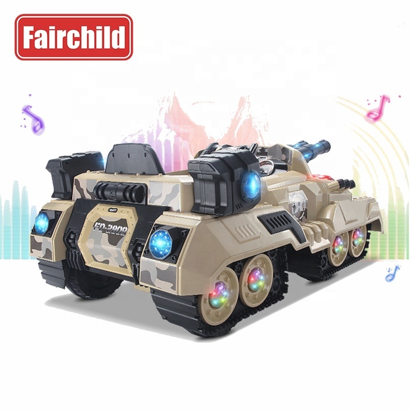 12V  Electric Ride On Car for Kids Tank Ride Car with Light Music Kids Cars Toy For Wholesale