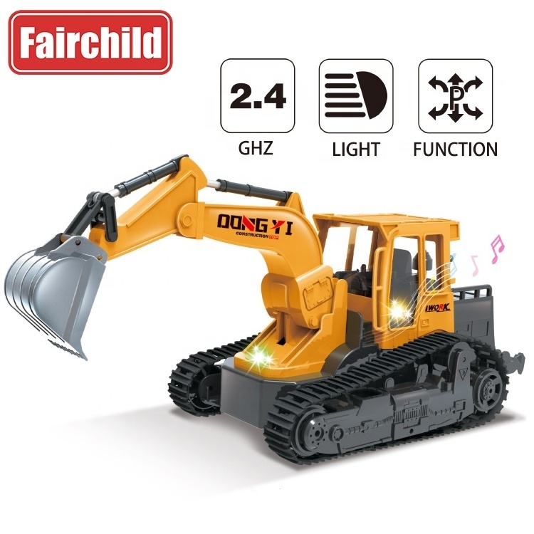 2.4Ghz 6 Channel Simulated Alloy Radio Remote Control Stunt Engineering Rc Excavator Toy