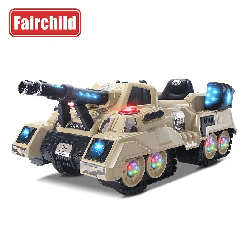 12V  Electric Ride On Car for Kids Tank Ride Car with Light Music Kids Cars Toy For Wholesale