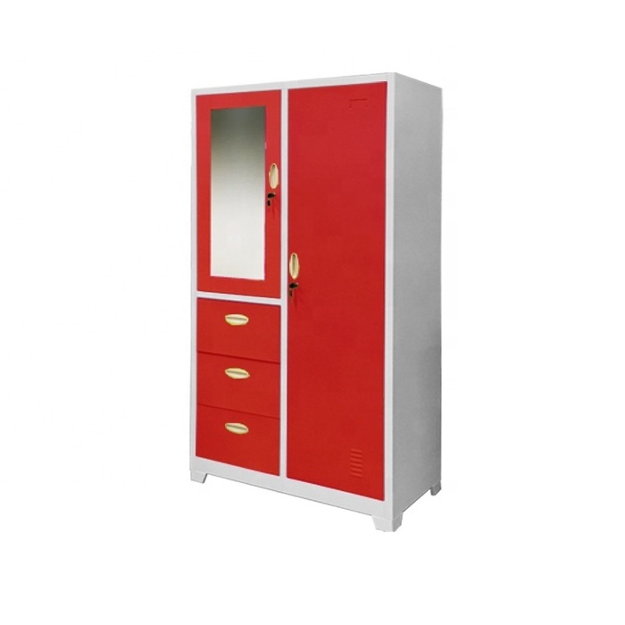 metal locker indian wardrobe with drawer bedroom furniture  amoires clothes cabinet steel wardrobe bedroom almirah designs