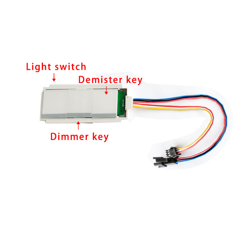 Smart bathroom mirror LED triple key dimmer touch switch DC12V 5A 60W demister stepless dimmer Mirror light touch switch