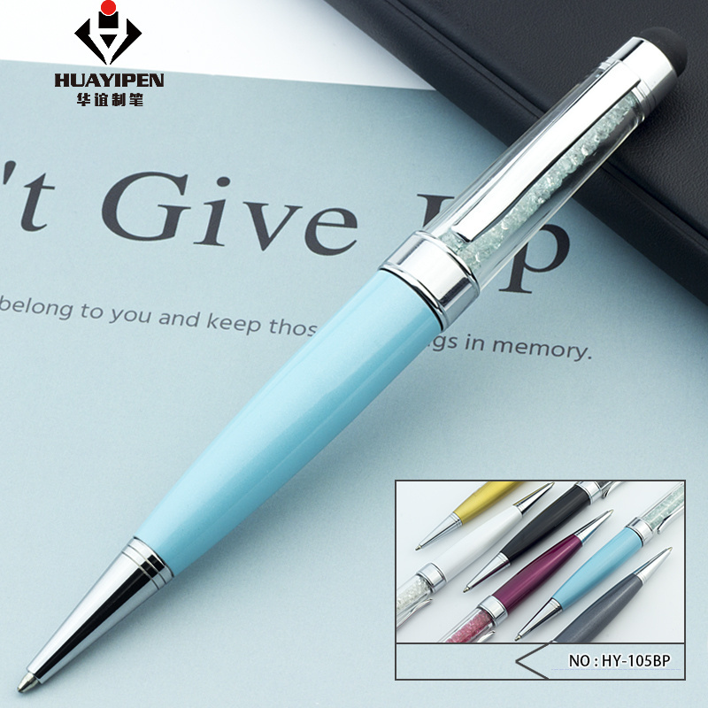 Promotional Metal USB Ball Pen with LOGO Printing Crystal USB Pen Set