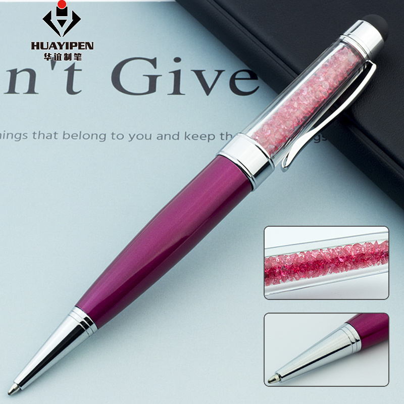 Promotional Metal USB Ball Pen with LOGO Printing Crystal USB Pen Set