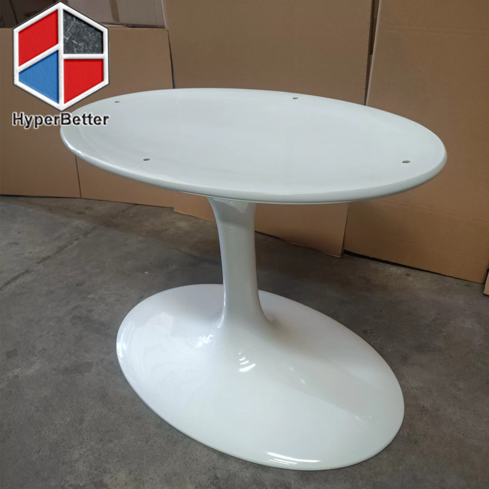 Oval white fiberglass tulip table base for tulip dining table furniture