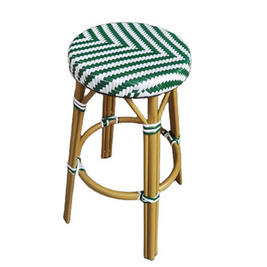 Outdoor garden Stackable green PE Rattan Bistro stool