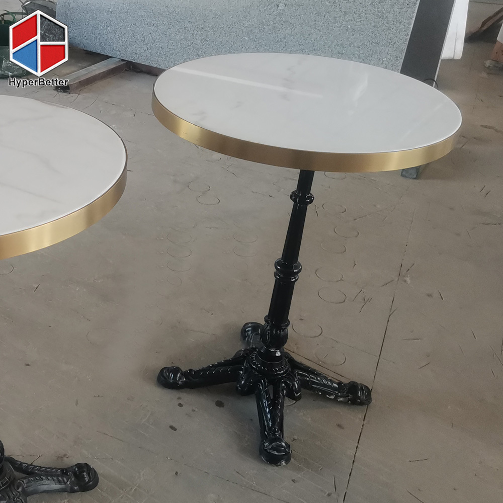 Nordic furniture round marble table top cafe table fast food restaurant table